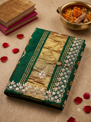 Pure Gajji Ghatchola Dupatta With Heavy Cutdana, Patra & Gota Patti Work With Lakdi Patta Zari Palla